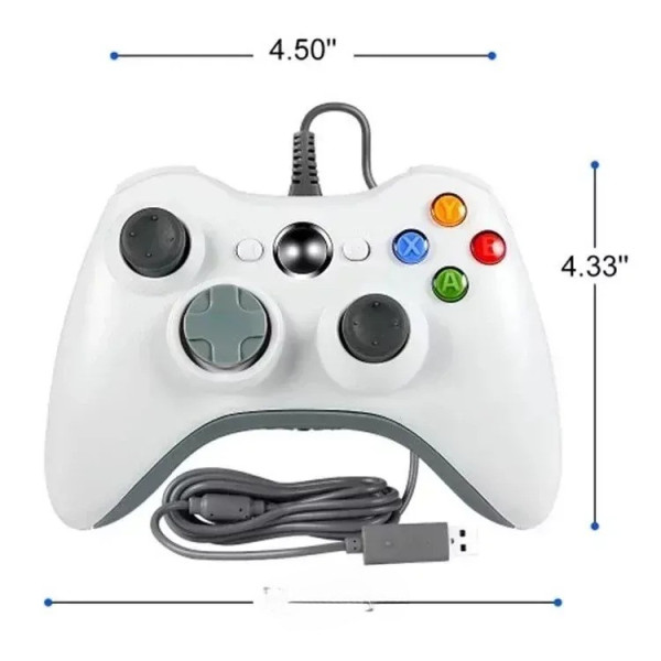 Дротовий геймпад Microsoft Xbox 360 White Джойстик з вібровідкліком і підтримкою Windows і Xbox 360  USB