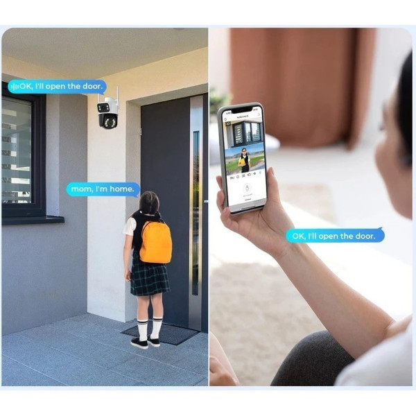 Уличная поворотная Wi-Fi IP-камера A8BQ 6 Мп с LED-подсветкой и датчиком движения, PTZ, аудио