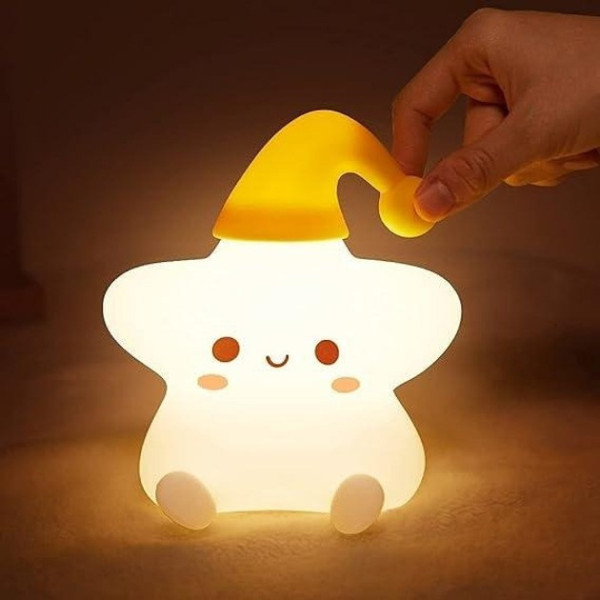 Силиконовый LED-ночник Звездочка RD‑25  мягкий сенсорный светильник с цветовым режимом, USB, безопасный