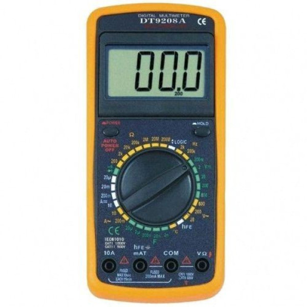 Мультиметр DT-9208A цифровой тестер напряжения, тока, сопротивления, частоты, температуры с подсветкой