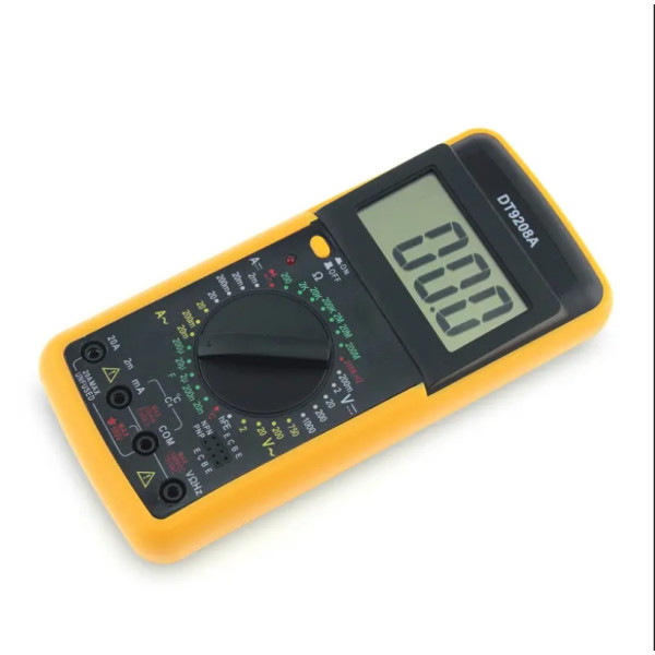 Мультиметр DT-9208A цифровой тестер напряжения, тока, сопротивления, частоты, температуры с подсветкой