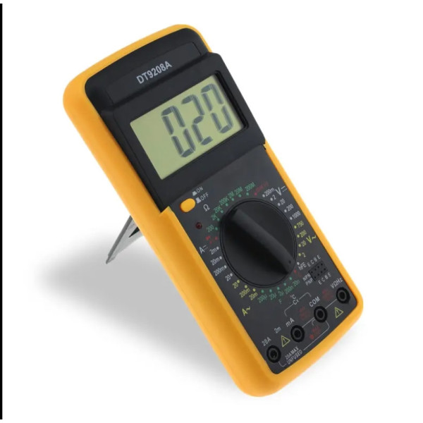 Мультиметр DT-9208A цифровой тестер напряжения, тока, сопротивления, частоты, температуры с подсветкой