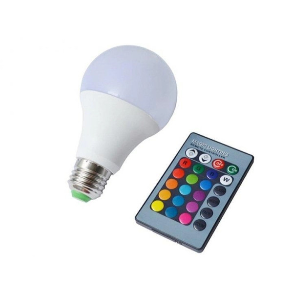 Светодиодная лампа RGB MAG-719 Anslut E27 с пультом, 16 цветов, регулировка яркости, декоративное освещение