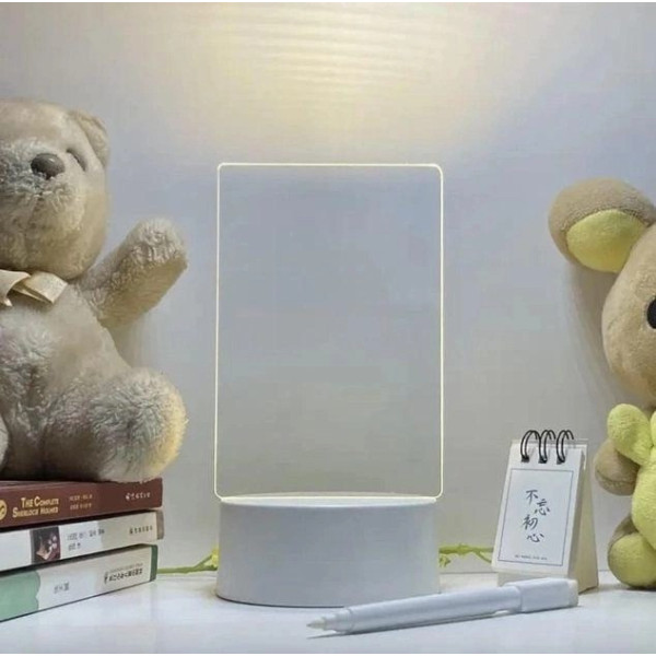 Ночник-планер с подсветкой и доской для записей 12.5×17.5 см, 3 режима свечения, меловой маркер, USB-питание