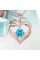 Ожерелье женское золотое с голубым циркониевым камнем Heart Love