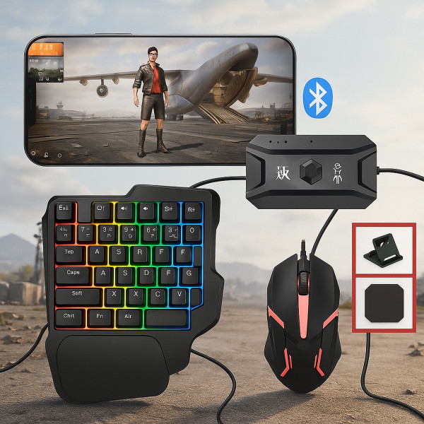 Игровой комплект Bluetooth для ПК и смартфонов с клавиатурой и мышью X1 M1 черная