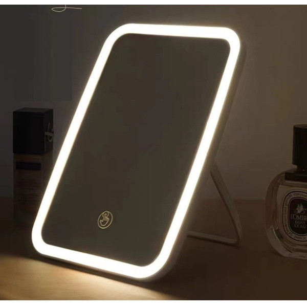 Зеркало настольное макияжное с LED и сенсорным выключателем на аккумуляторе