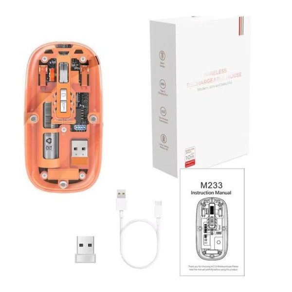 Прозора Bluetooth миша BT Recharge 501 з підтримкою 5.2 і 2.4G-з'єднання