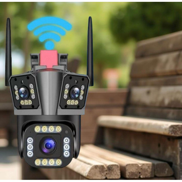Уличная Wi-Fi камера HW-SM1-20S 12 МП с тремя независимыми объективами и PTZ управлением