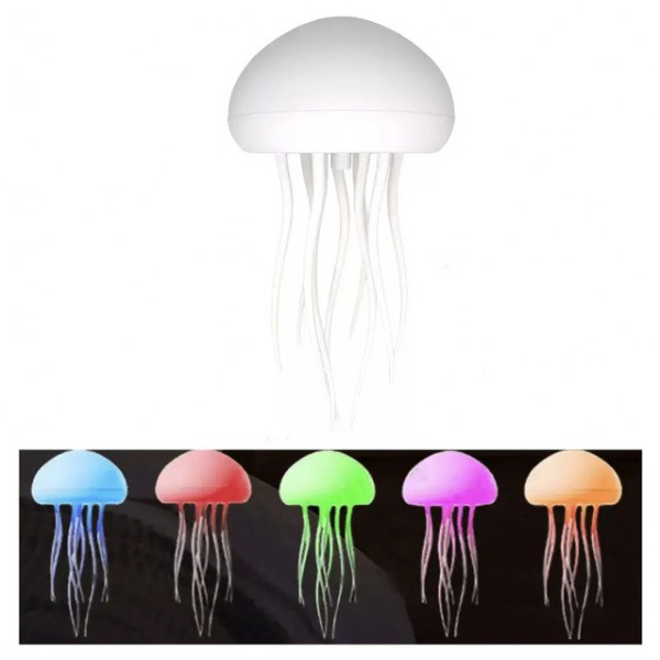 Декоративный ночник Медуза RGB LED светильник с подвижными щупальцами USB аккумуляторный 5 режимов