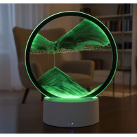 Настольная лампа-ночник Песочные часы с RGB подсветкой и 3D эффектом / Светильник с сенсорным управлением