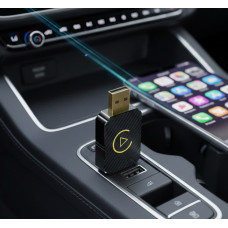 Бездротовий автомобільний адаптер USB Bluetooth для CarPlay і Android Auto чорний