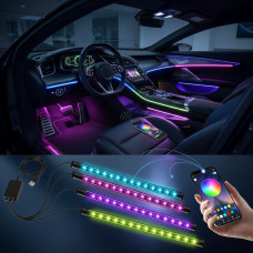 Светодиодная лента салонная RGB с 16 млн цветов и управлением через приложение APP
