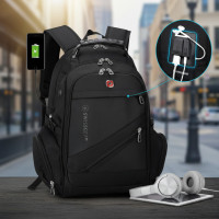 Рюкзак 8810 39 л, 17" + USB + дождевик, черный