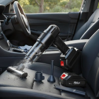 Портативный аккумуляторный автомобильный пылесос Vacuum Cleaner 9997 с 6 насадками и HEPA фильтром