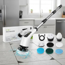 Беспроводная электрощетка Cleaning Brush с насадками для различных типов поверхностей