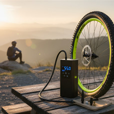 Портативний акумуляторний компресор для шин Tire Air Compressor 6000 мА·год з дисплеєм