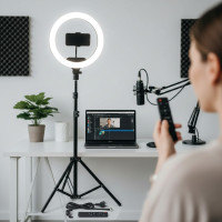 Кольцевая LED лампа LC-330 для фото и видео + Штатив 2м