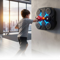 Боксерський тренажер з Bluetooth і RGB-підсвіткою, 32×27 см, чорний