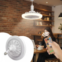 Подвесная лампа-вентилятор LED с пультом управления, 3 режима света и вентиляции, цоколь Е27, 20.5 Вт