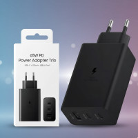 Зарядний пристрій 65 W Trio 2 Type-C/USB-A з підтримкою швидкого заряджання PD 3.0/SFC/AFC Чорний