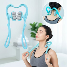 Ручной роликовый массажер для шеи Hexiang Neck Massager для снятия усталости и напряжения с 6 шариками