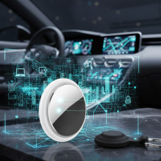 Розумний Bluetooth-трекер сумісний з Find My для пошуку ключів і особистих речей білий/чорний