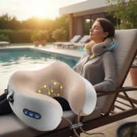 Беспроводная массажная подушка Gelius Smart Pillow Massager GP-PM001 с функцией памяти и инфракрасным подогрев
