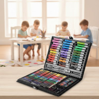 Набір Art Set для малювання 160 предметів у чорній валізці, для дітей і підлітків