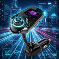 FM-модулятор T10 Bluetooth для авто  трансмиттер с USB, AUX, microSD, зарядкой и LCD экраном
