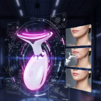 Микротоковый массажер ES‑1081 5‑в‑1 для лица и шеи с LED‑светом, EMS и термомассажем