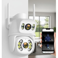 Видеокамера уличная WiFi с поворотом и датчиком движения 12 Мп SD 39 4G