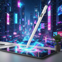 Стилус активный магнитный для IOS с LED дисплеем Белый