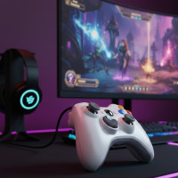 Дротовий геймпад Microsoft Xbox 360 White Джойстик з вібровідкліком і підтримкою Windows і Xbox 360  USB