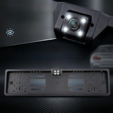 Камера заднього огляду номерної рамки для авто з 16 LED-підсвіткою Black