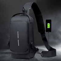 Сумка-слінг XL-1514 чоловіча через плече компактна USB-зарядка кодовий замок Oxford водонепроникна 24 × 14 × 10