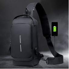 Сумка-слінг XL-1514 чоловіча через плече компактна USB-зарядка кодовий замок Oxford водонепроникна 24 × 14 × 10