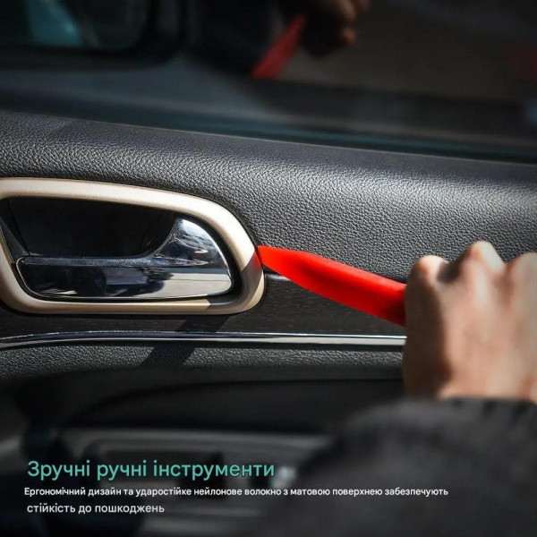 Автомобильнфый комплект 32в1 для демонтажа салона съемники клипс обшивки панелей магнитолы набор инструментов с кейсом