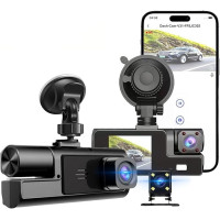 Автомобільний реєстратор A22 3 камери FullHD WiFi задня камера нічне знімання датчик удару руху відео