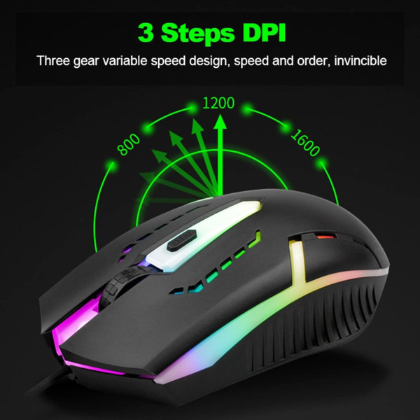 Комплект клавиатура с мышью T25 игровой USB RGB проводной подсветка металлическое основание смартфон подставка черный
