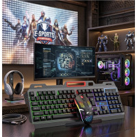 Комплект T750 клавіатура та миша ігровий USB RGB дротовий чорний