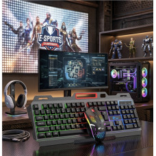 Комплект T750 клавіатура та миша ігровий USB RGB дротовий чорний