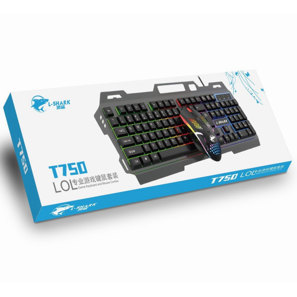 Комплект T750 клавиатура и мышь игровой USB RGB проводной черный