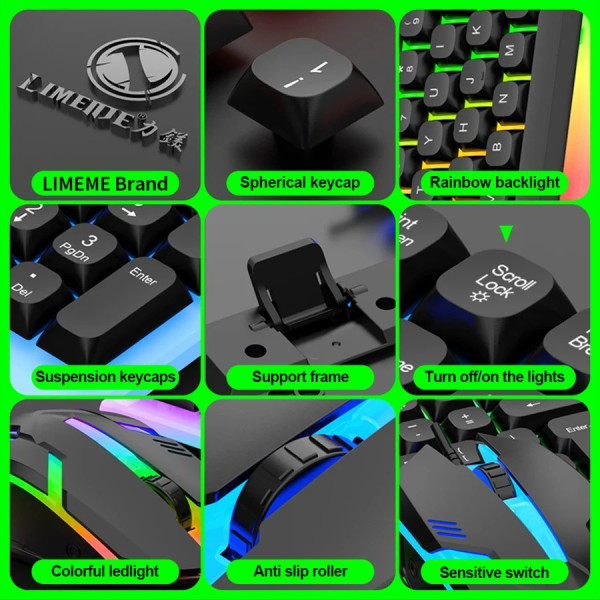 Комплект GTX350 клавиатура и мышь игровой USB RGB проводной черный
