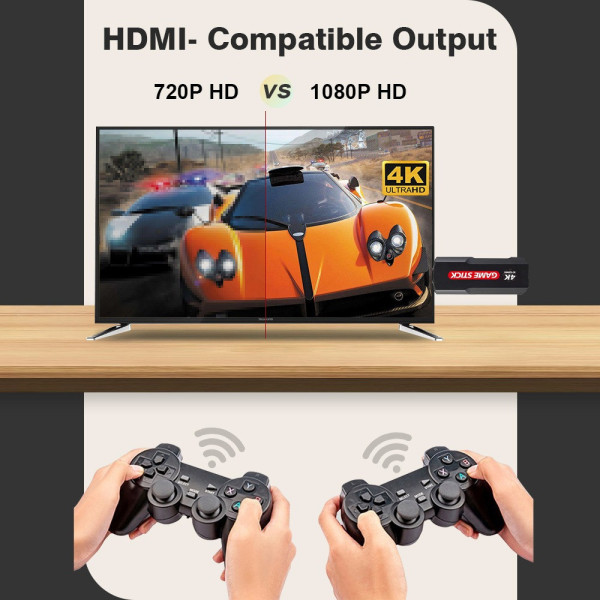 Приставка игровая X2 64GB ретро консоль 30000 игр 4K HDMI беспроводные джойстики для телевизора и игрового процесса