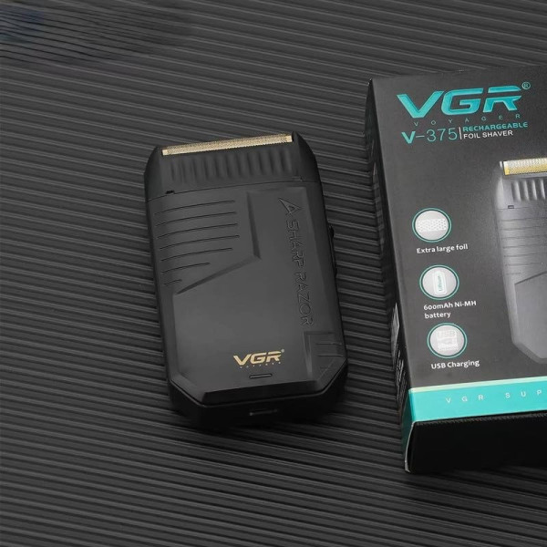 Сеточная электробритва VGR V-375 для сухого и влажного бритья с LED дисплеем триммером и 2 головками для ухода