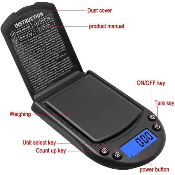 Весы ювелирные карманные AND P071 0.01-100 г точность 0.01 г LCD дисплей с подсветкой для точного взвешивания