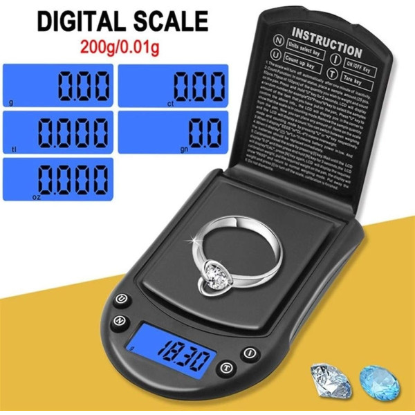 Весы ювелирные карманные AND P071 0.01-100 г точность 0.01 г LCD дисплей с подсветкой для точного взвешивания