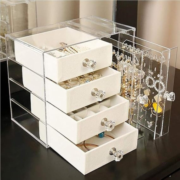 Шкатулка для украшений Makeup Box XL-1831 многоуровневая с выдвижными ящиками и отделениями для хранения аксессуаров