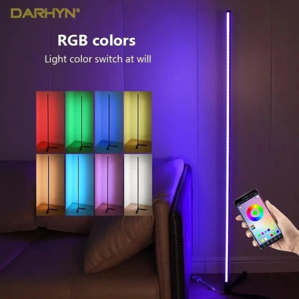 Напольная RGB светодиодная лампа торшер HA-10 HA-100 1,4 м с пультом управления для спальни гостиной атмосферы